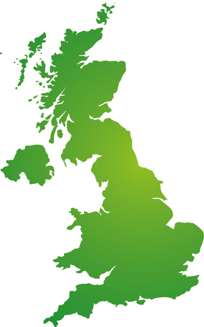 Map of UK showing Inleaf offices nationwide