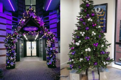 Transforming Softcat for Christmas: A magical entrance and festive trees that spark festive cheer